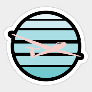 Glider Pilot Sailplane Biplane aerial floating soaring Sticker